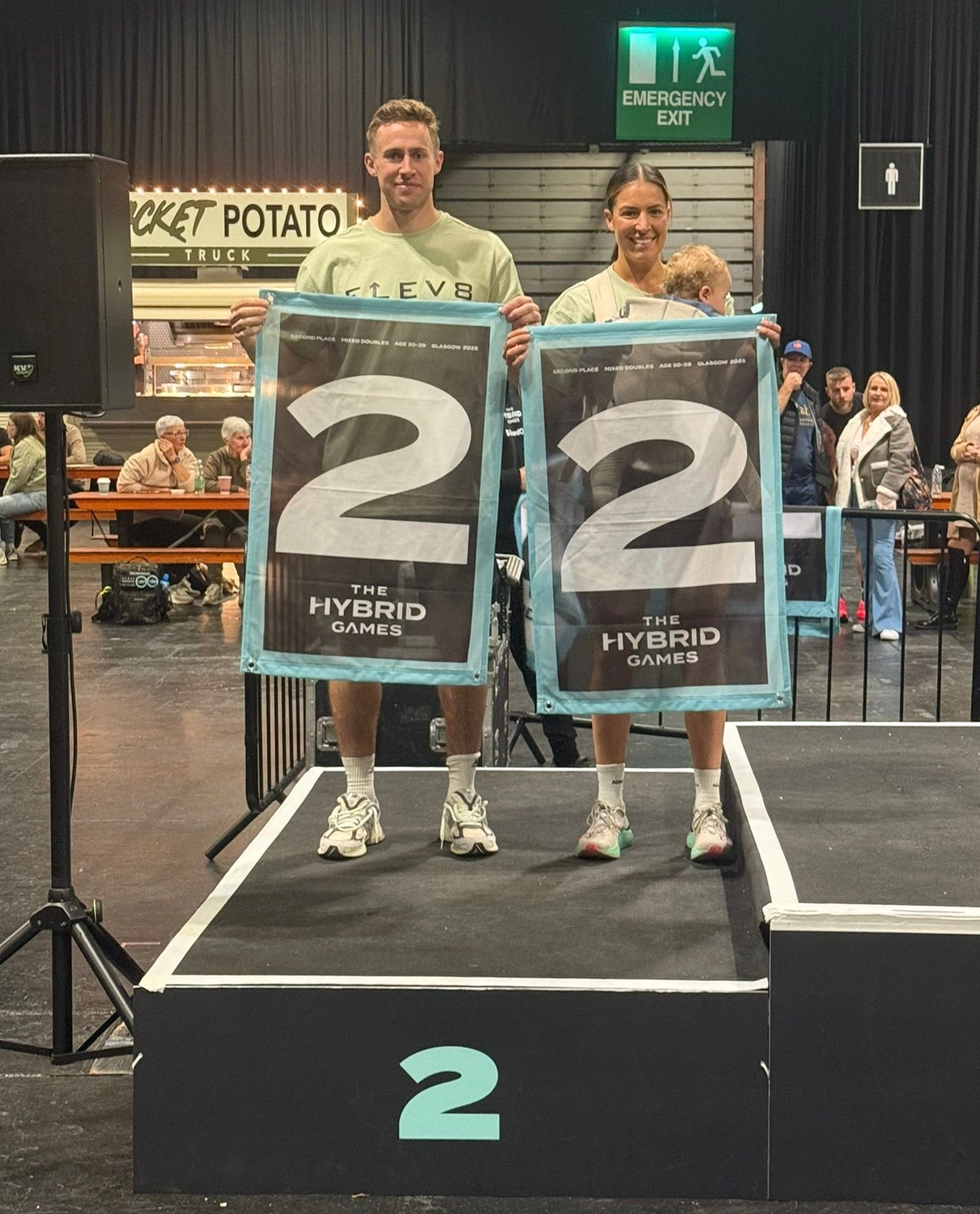 Athlete on a SkiErg machine during a competition.